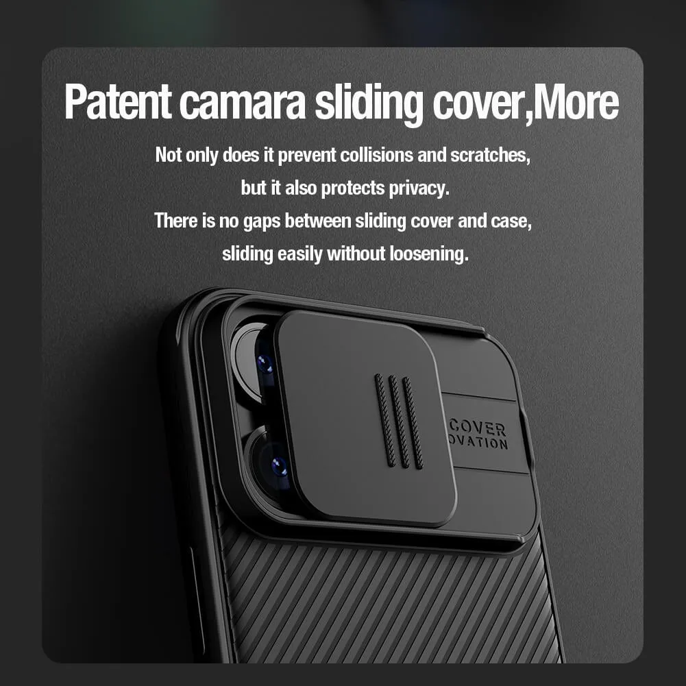 iPhone 15 Pro Max Original Cam-Shield Camera Slider (Shutter) Double Layered Protection TPU   PC - Black