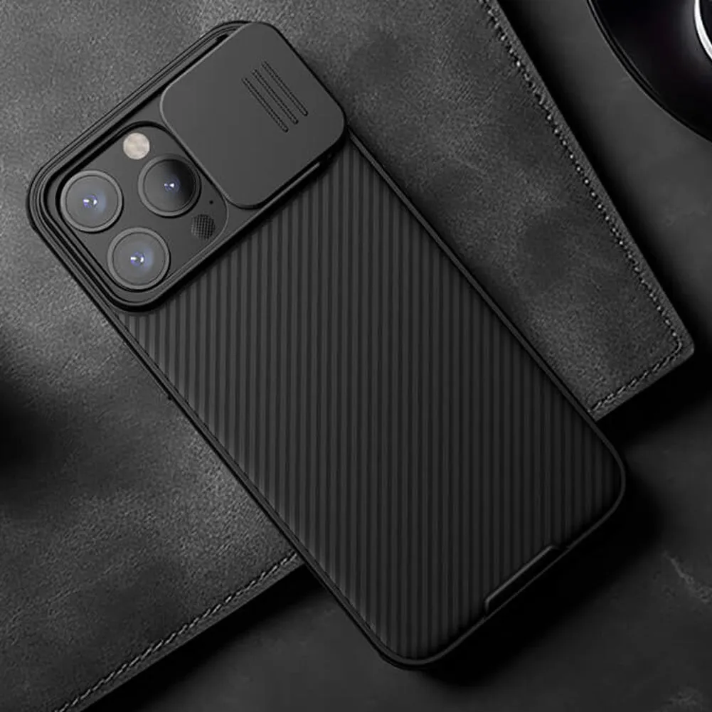 iPhone 15 Pro Max Original Cam-Shield Camera Slider (Shutter) Double Layered Protection TPU   PC - Black