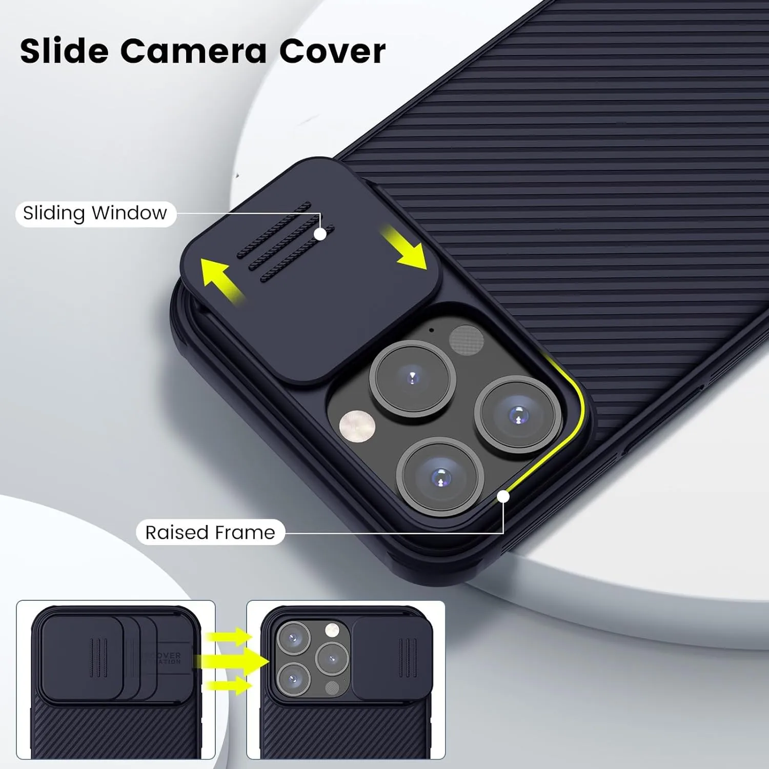 iPhone 15 Pro Max Original Cam-Shield Camera Slider (Shutter) Double Layered Protection TPU   PC - Purple