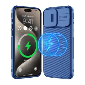 iPhone 15 Pro Original Cam-Shield Camera Slider (Shutter) Double Layered Protection TPU   PC - Blue
