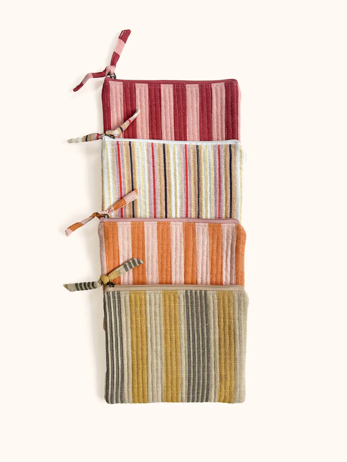 Jaipur Stripe Large Pouch, Tutti Frutti