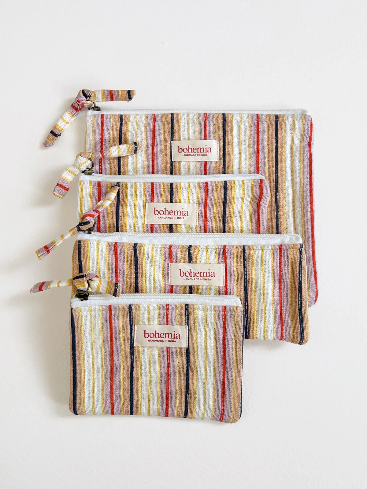 Jaipur Stripe Large Pouch, Tutti Frutti
