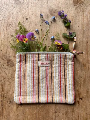 Jaipur Stripe Large Pouch, Tutti Frutti