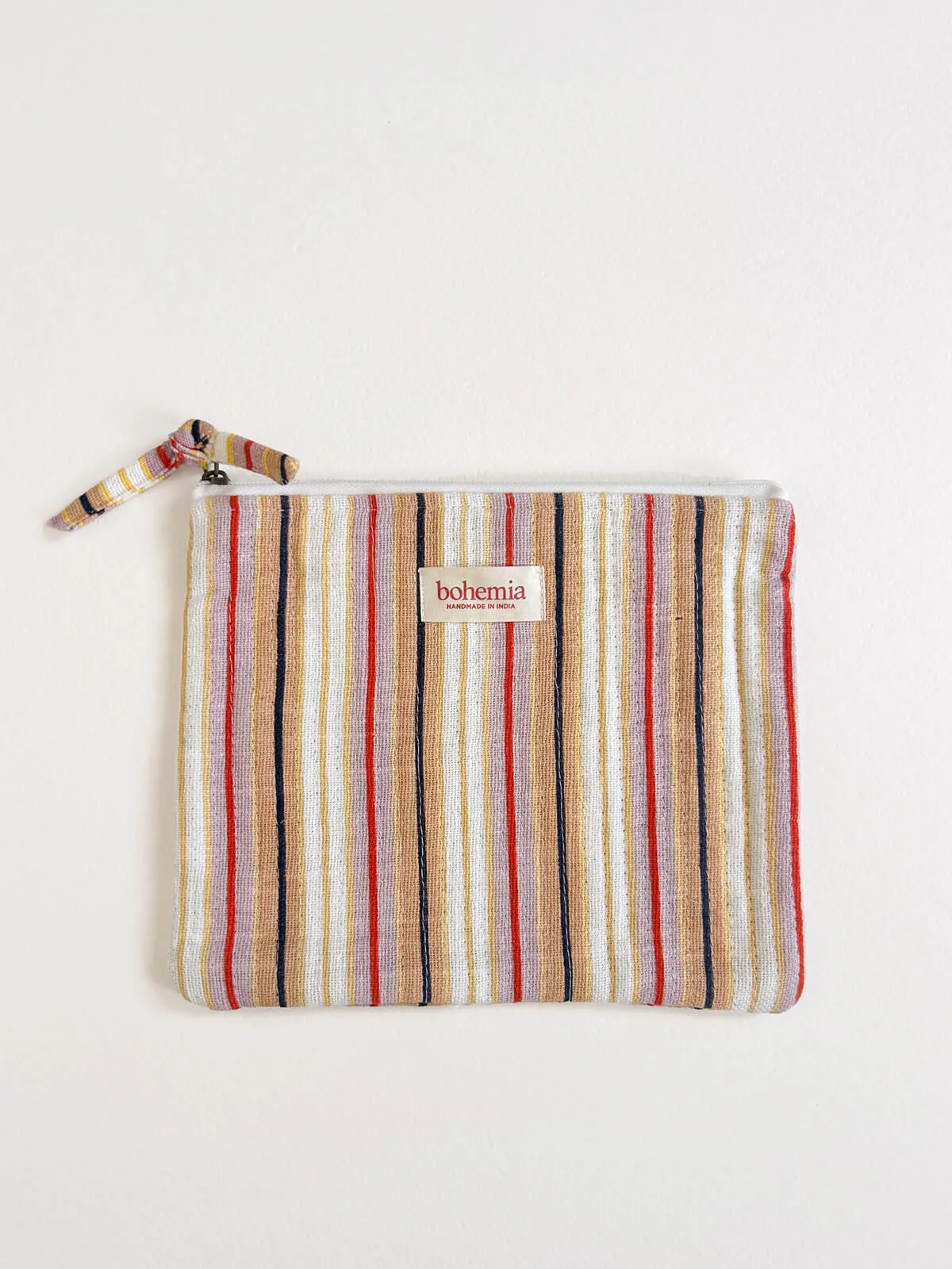 Jaipur Stripe Large Pouch, Tutti Frutti
