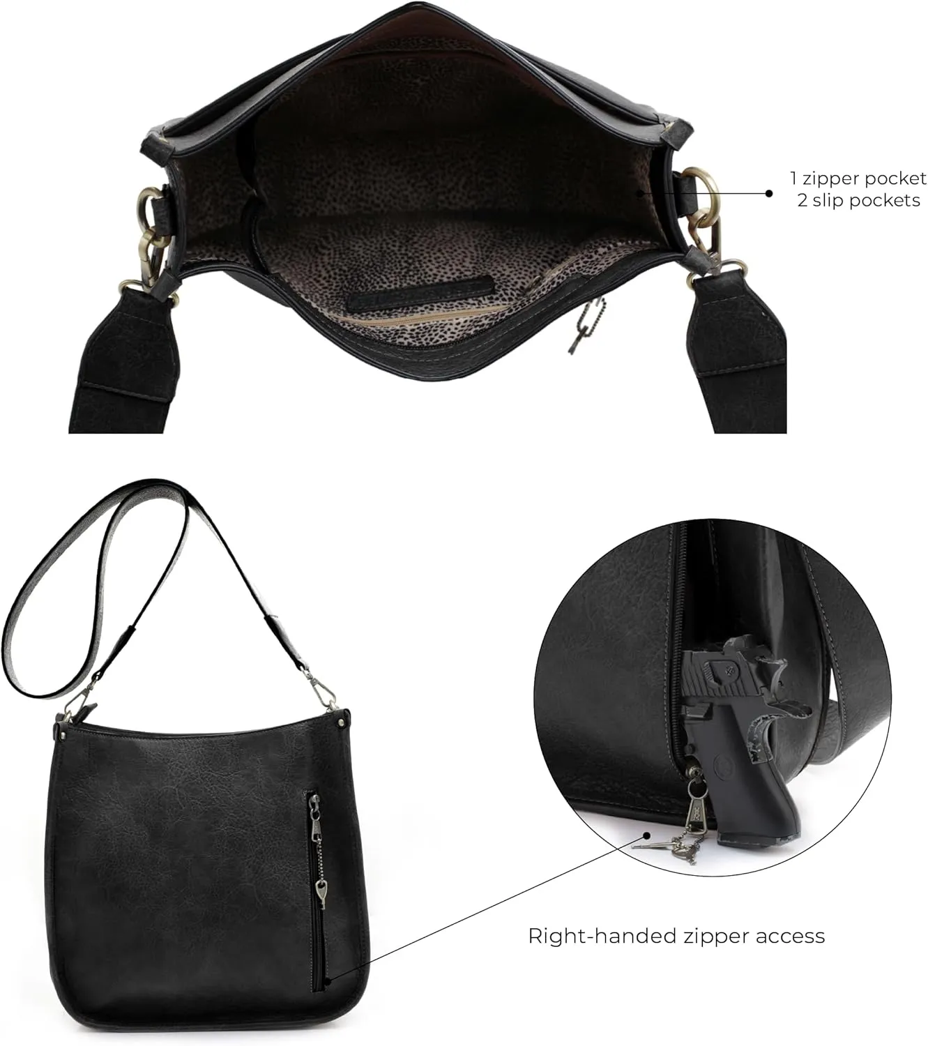 JESSIE & JAMES Ava Concealed Carry Crossbody Bag with Lock and Key