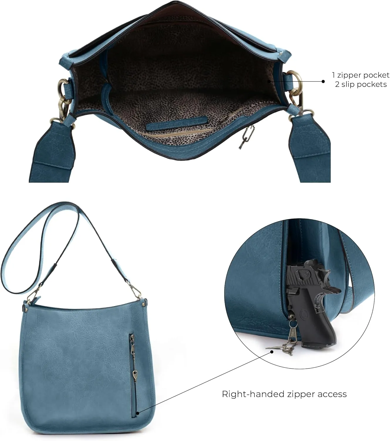JESSIE & JAMES Ava Concealed Carry Crossbody Bag with Lock and Key