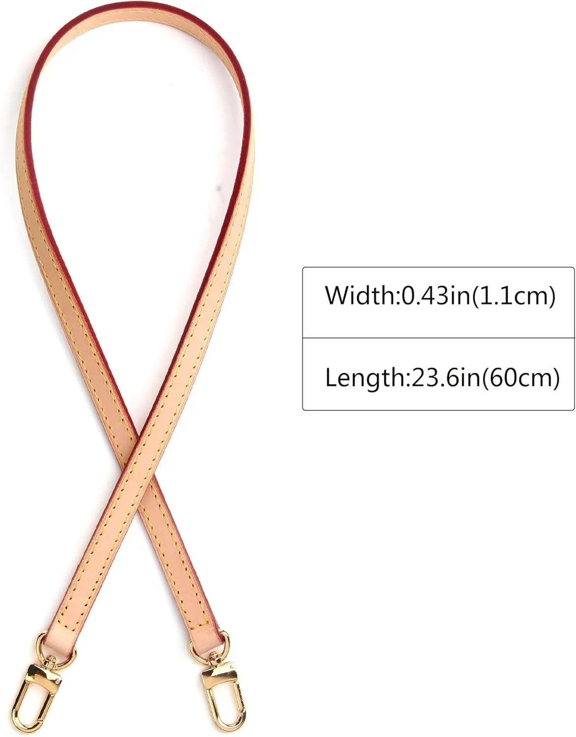 jiesinlov Vachetta Leather Replacement Bags Strap Shoulder Straps for Multi Pochette Accessories (Width:0.43in&Length:23.6in)