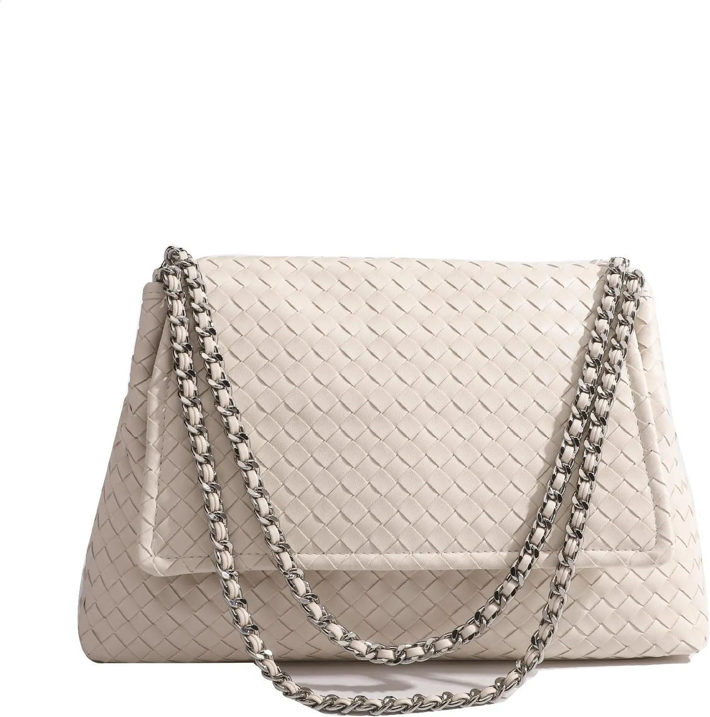 JINMANXUE Woven Bag for Women Vegan Leather Tote Bag Summer Beach Handbag Purse Retro Handmade Travel Shoulder Bag