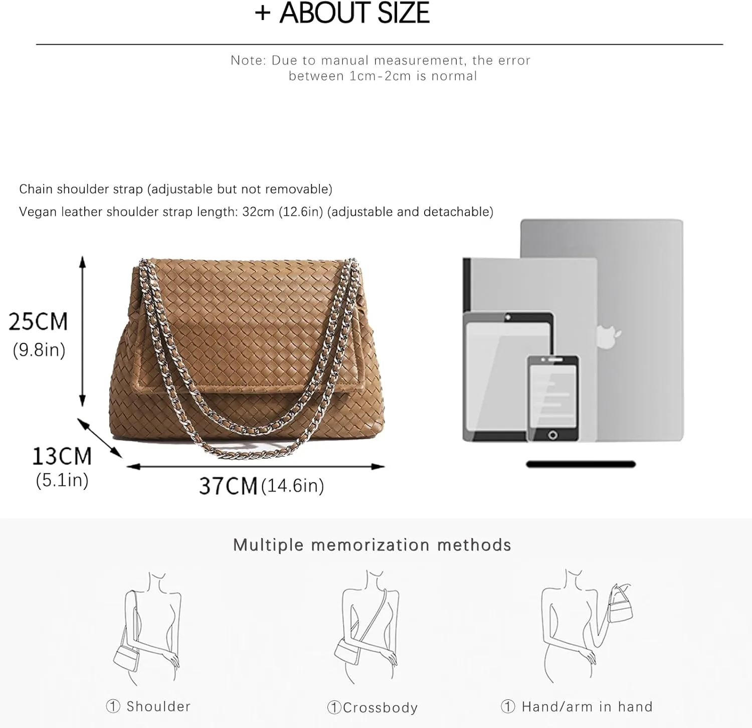 JINMANXUE Woven Bag for Women Vegan Leather Tote Bag Summer Beach Handbag Purse Retro Handmade Travel Shoulder Bag