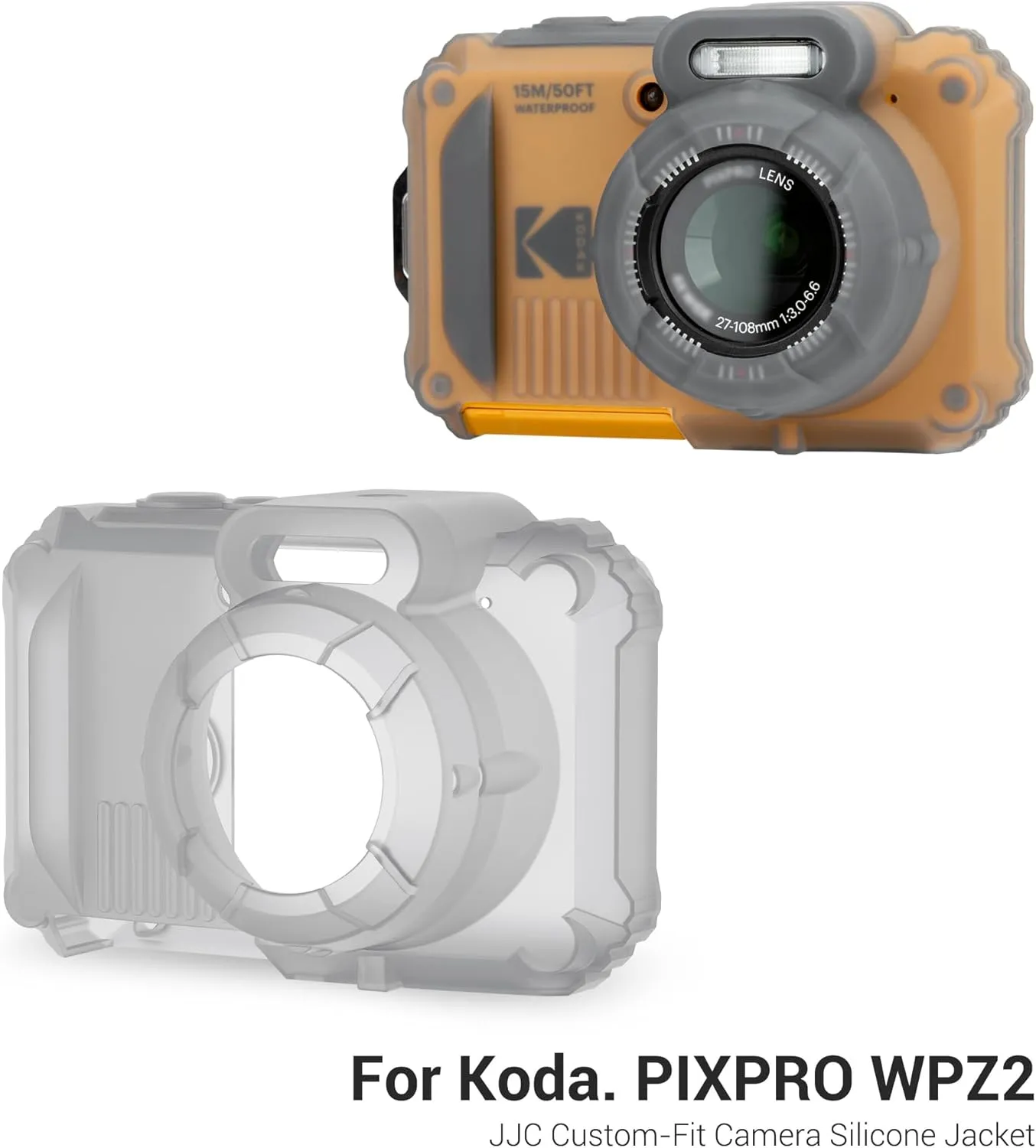 JJC Silicone Jacket for Kodak PIXPRO WPZ2, Anti-Scratch and Dustproof Camera Protective Case with Secure Grip Design and Not Affect The Use of Camera Buttons