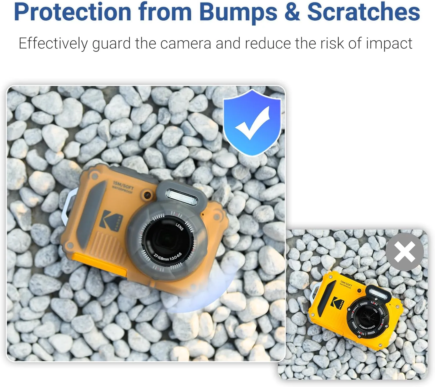 JJC Silicone Jacket for Kodak PIXPRO WPZ2, Anti-Scratch and Dustproof Camera Protective Case with Secure Grip Design and Not Affect The Use of Camera Buttons