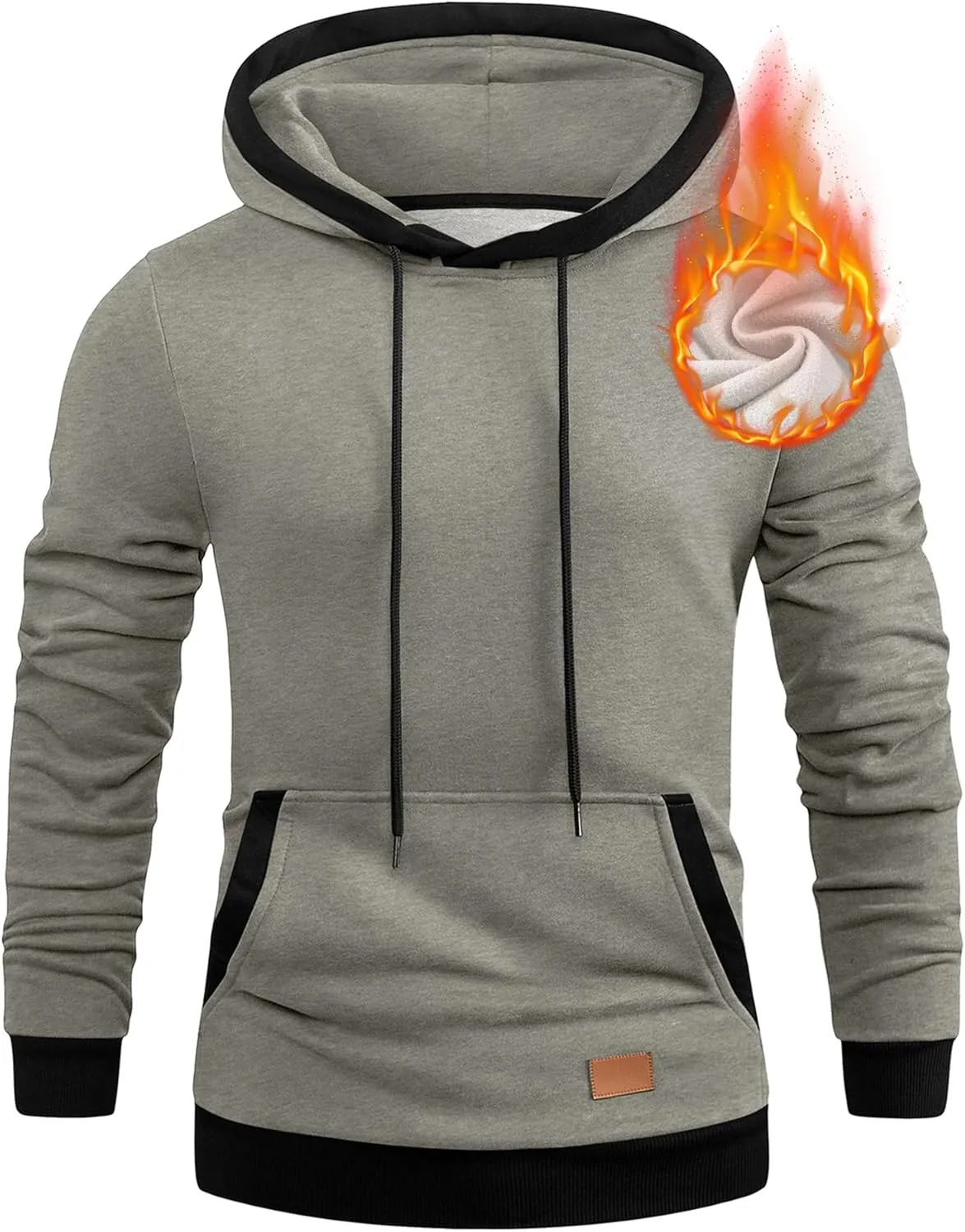 JMIERR Men's Cotton Casual Hoodies Sweatshirts Fashion Long Sleeve Drawstring Fleece Pullover Hoodie with Pockets