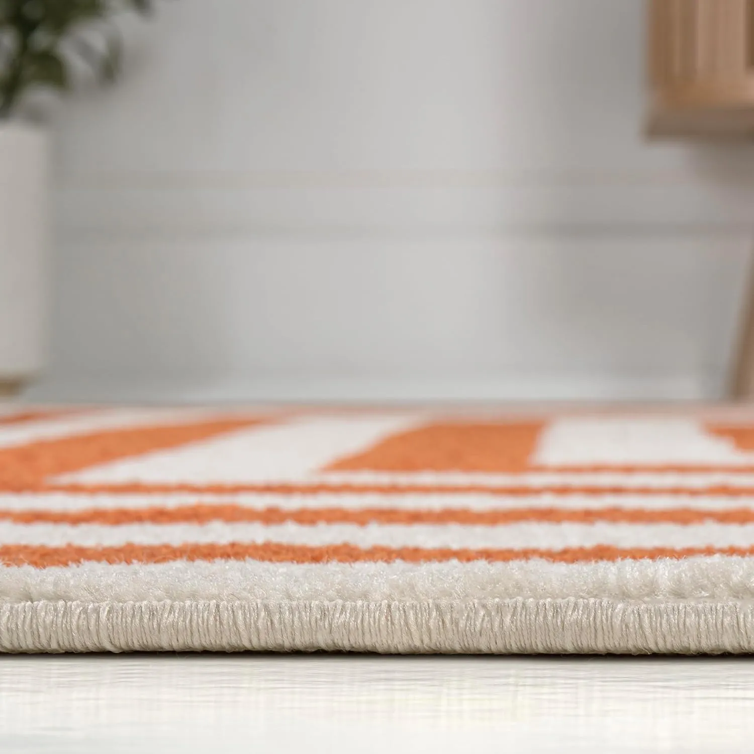 JONATHAN Y MOH211B-28 Bandol Modern Classic Mitre Stripe Terracotta/Ivory 2 ft. x 8 ft. Runner Rug, Pet Friendly, Non Shedding, Stain Resistant, Easy-Cleaning for Home, Bedroom, Living Room, Kitchen