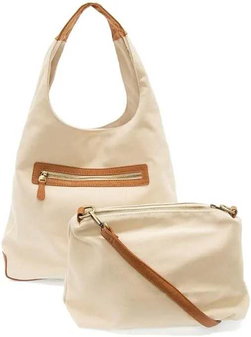 Joy Susan Womens Fashion April Canvas Hobo Bag - Black