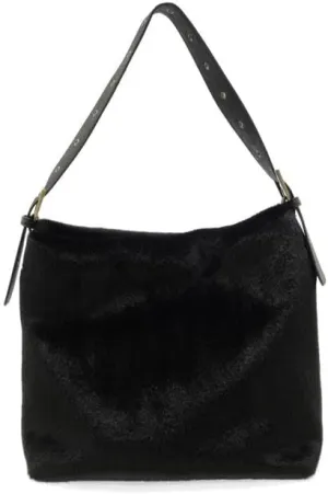 Joy Susan Womens Fashion Purse Teresa Faux Fur Hobo Hand Bag