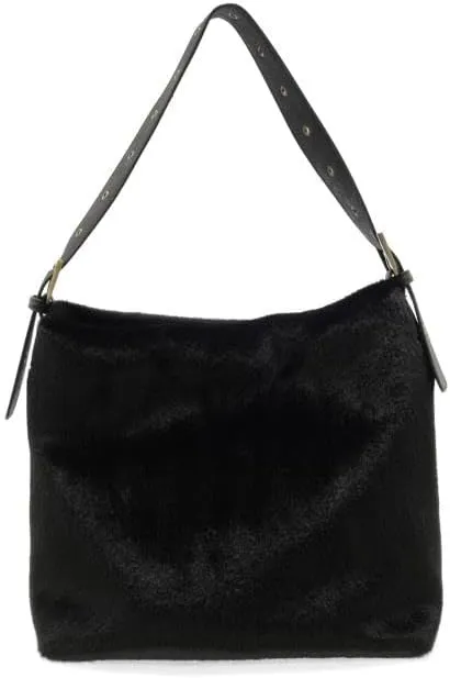 Joy Susan Womens Fashion Purse Teresa Faux Fur Hobo Hand Bag