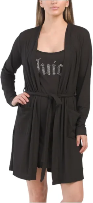 Juicy Couture Women’s Ribbed Robe and Nightgown Set