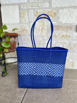 Jumbo Blue Woven Tote