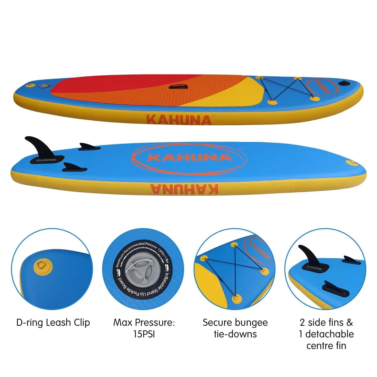 Kahuna Hana Inflatable Stand Up Paddle Board 10FT w/ iSUP Accessories - Online Only - Free Shipping!