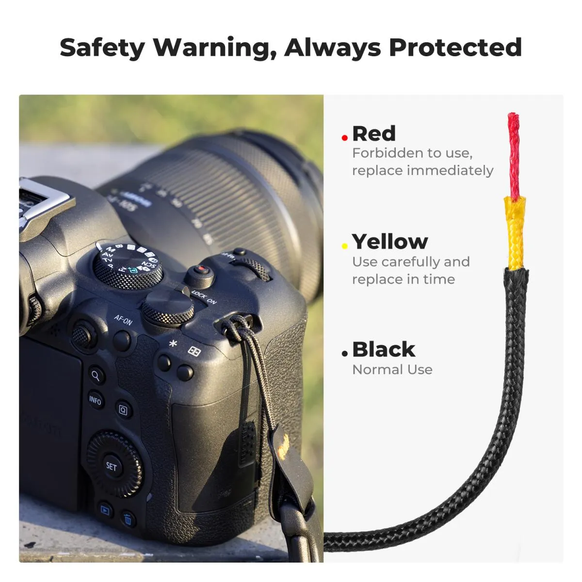 K&F Concept Camera Neck Strap Sling   Detachable Zipper Pouch with 40Kg Max Load Capacity, 52" / 133cm Max Adjustable Length for DSLR Mirrorless Cameras, Camcorders - Urban Wander 01 | Black