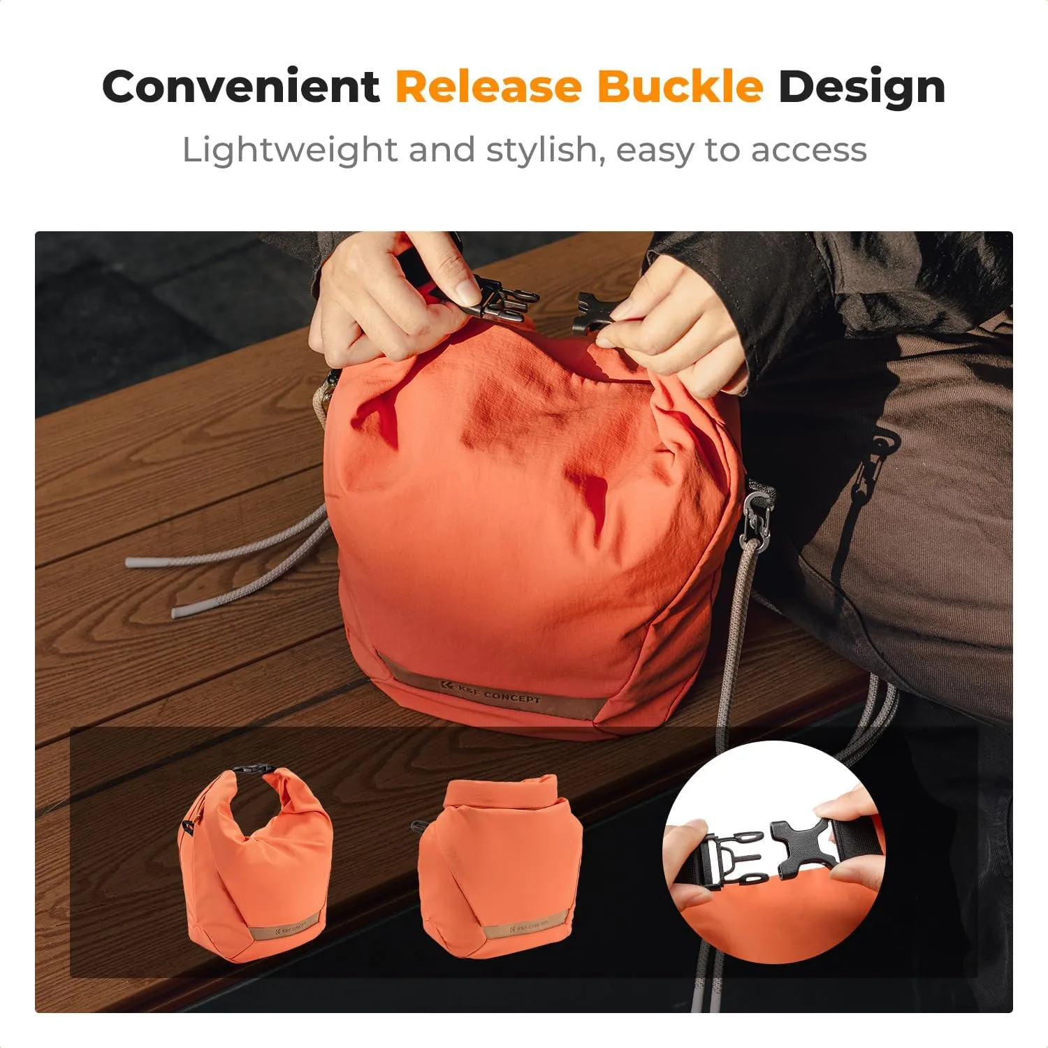 K&F Concept Camera Sling Bag Small Camera Compact Case, Cute Soft Camera Pouch Handbag for Urban Street Photography