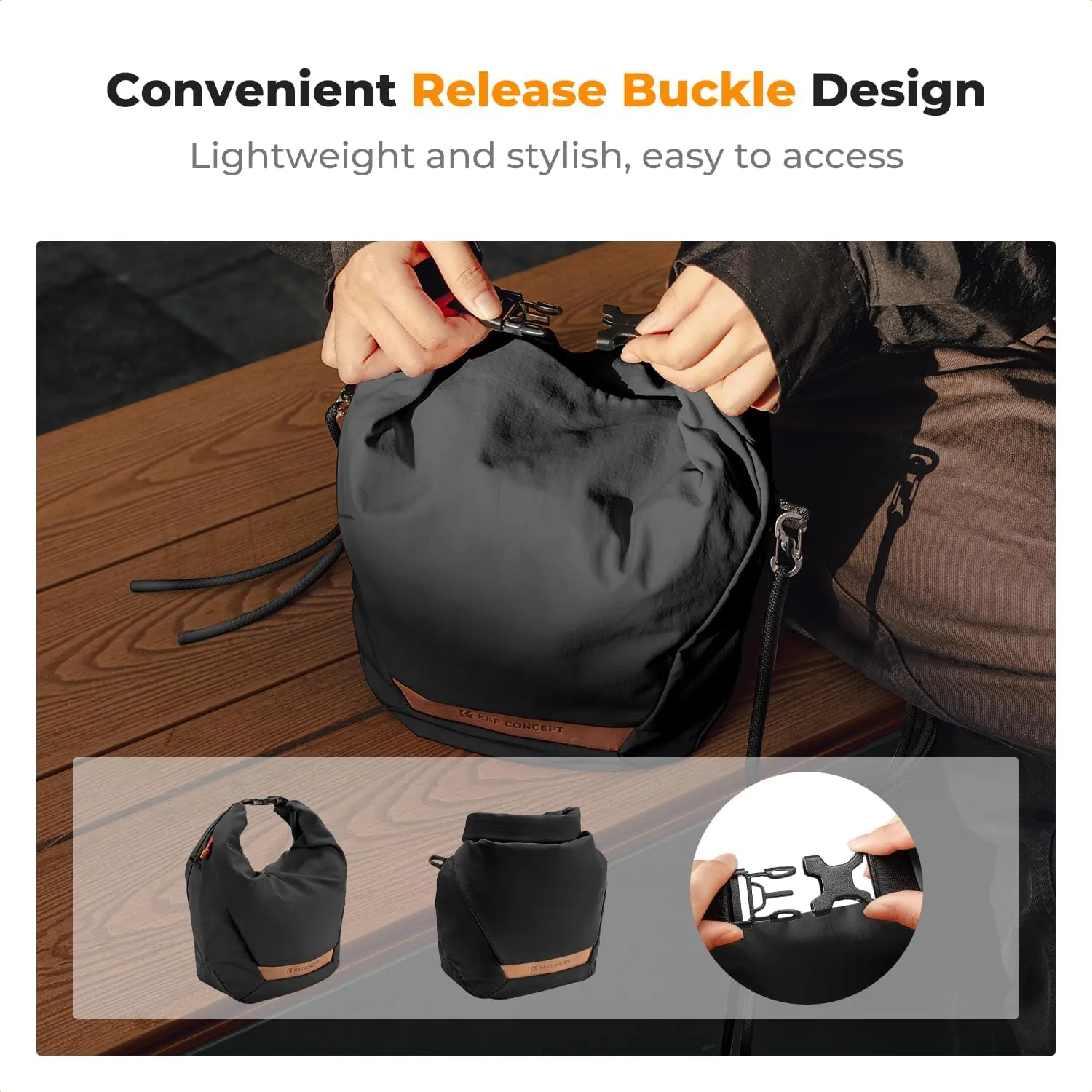 K&F Concept Camera Sling Bag Small Camera Compact Case, Cute Soft Camera Pouch Handbag for Urban Street Photography