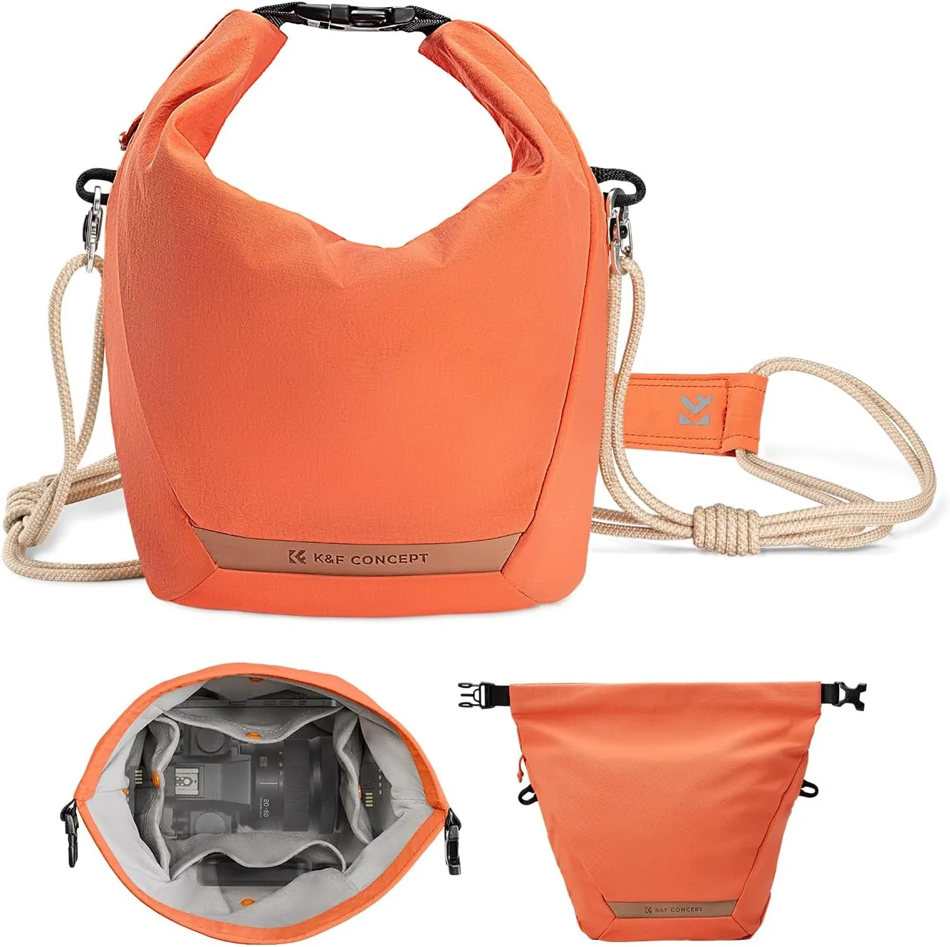 K&F Concept Camera Sling Bag Small Camera Compact Case, Cute Soft Camera Pouch Handbag for Urban Street Photography