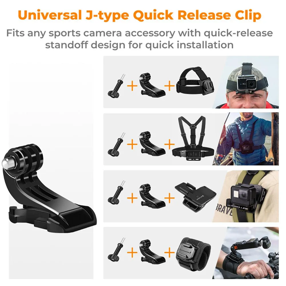 K&F Concept Head / Chest / Wrist Strap Mount Set Kit Bundle with 360° Rotation for Smartphones and GoPro DJI Insta360 Action Cameras - POV Point of View Recording, Hands-Free Vlogging, Video Content Creation | SKU-2289 SKU-2290