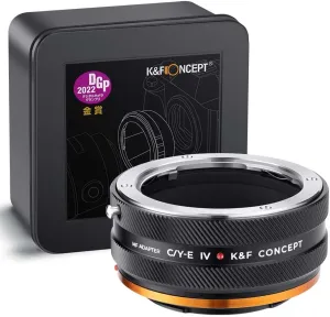 K&F Concept IV PRO C/Y-NEX Lens Mount Adapter Manual Focus Compatible with Contax/Yashica SLR Lens to Sony-E NEX Mount Camera Body with Matting Varnish Design