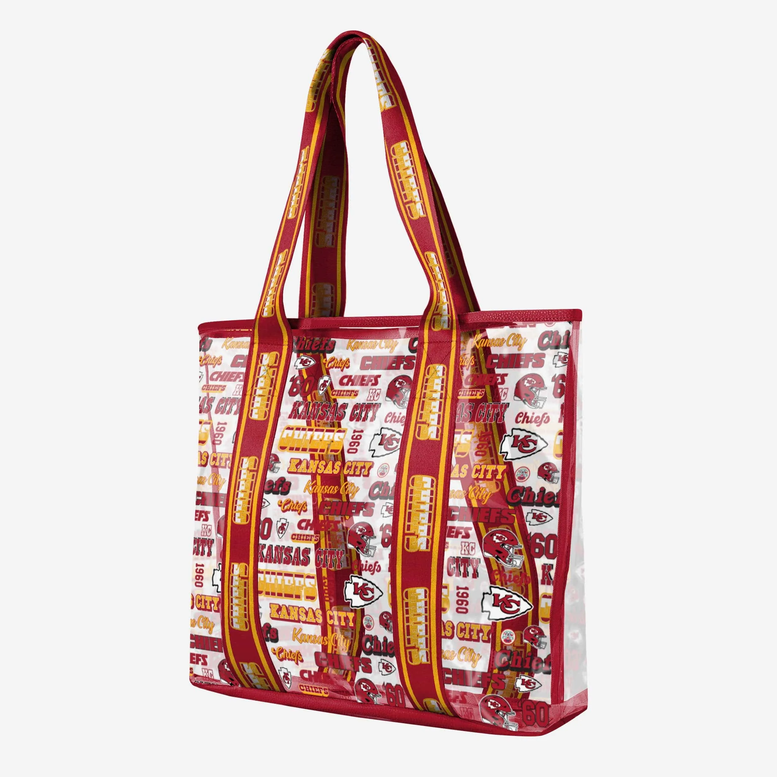 Kansas City Chiefs Repeat Retro Print Clear Tote Bag