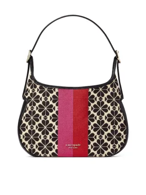 Kate Spade Flower Jacquard Stripe Penny Small Hobo Bag Cream Multi