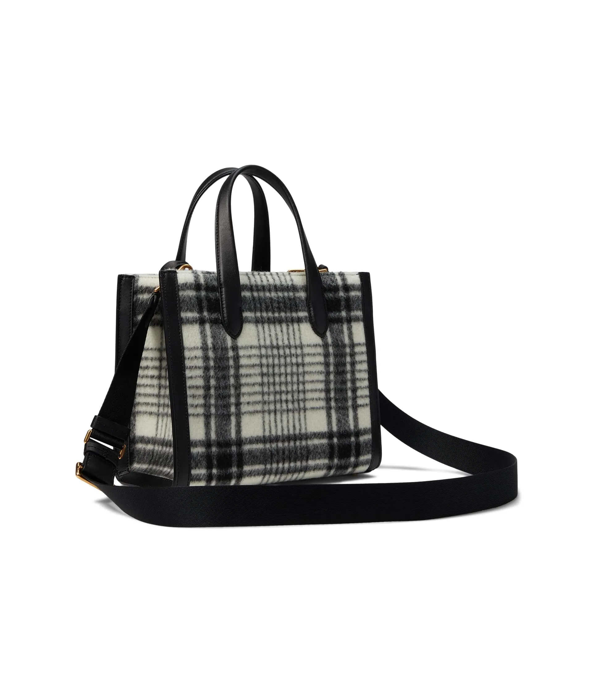 kate spade new york Manhattan Studio Plaid Fabric Small Tote French Cream Multi One Size