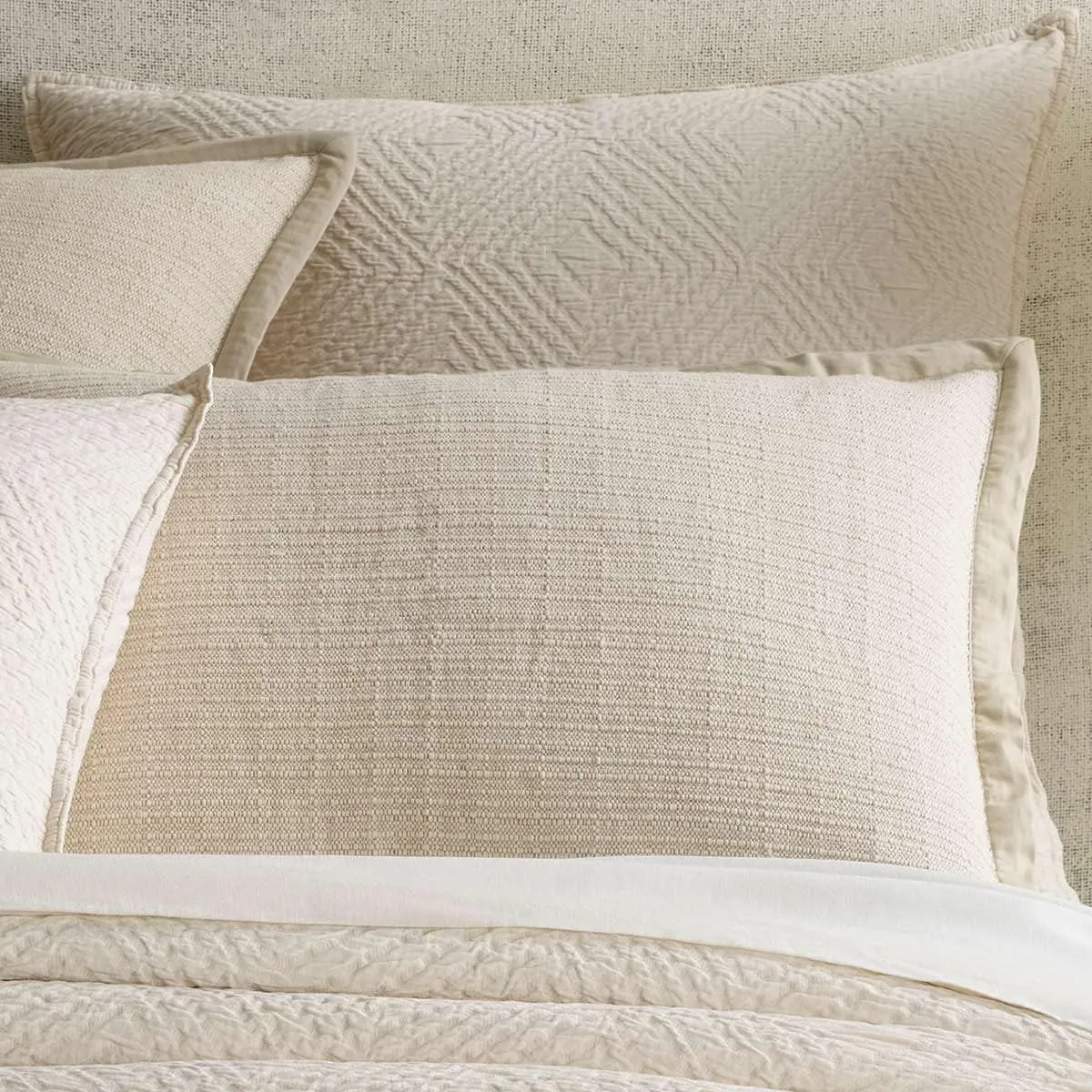 Kerala Ivory Matelasse Sham, Standard Size, Ivory Solid Pattern