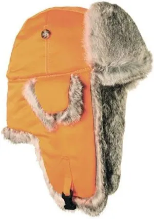 Kids Black Aviator Pilot Hat Real Rabbit Fur Trapper Hunting Cap