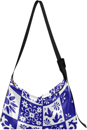 Kigai Ceramic Mexican Talavera Crossbody Bag Hobo Handbag Purse Fashion PU Leather Shoulder Bags for Women