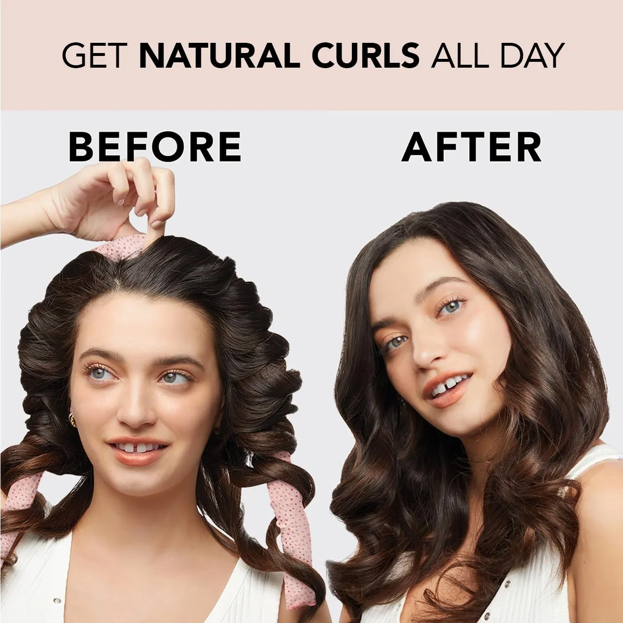 Kitsch Satin Heatless Hair Curler Set - Heatless Curls Overnight, Hair Rollers for Soft Curls & Frizz-Free Styling, No Heat Curlers To Sleep in, Curling Rod Headband with 2 Scrunchies - Micro-Dot