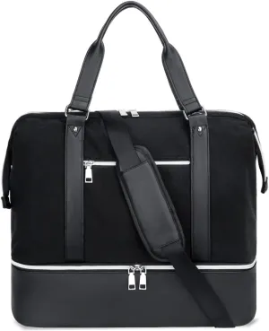 KKXIU Weekender Bags for Women Canvas Overnight Travel Duffel Bags Carry on for Airplanes Tote Bag with Shoe Compartment