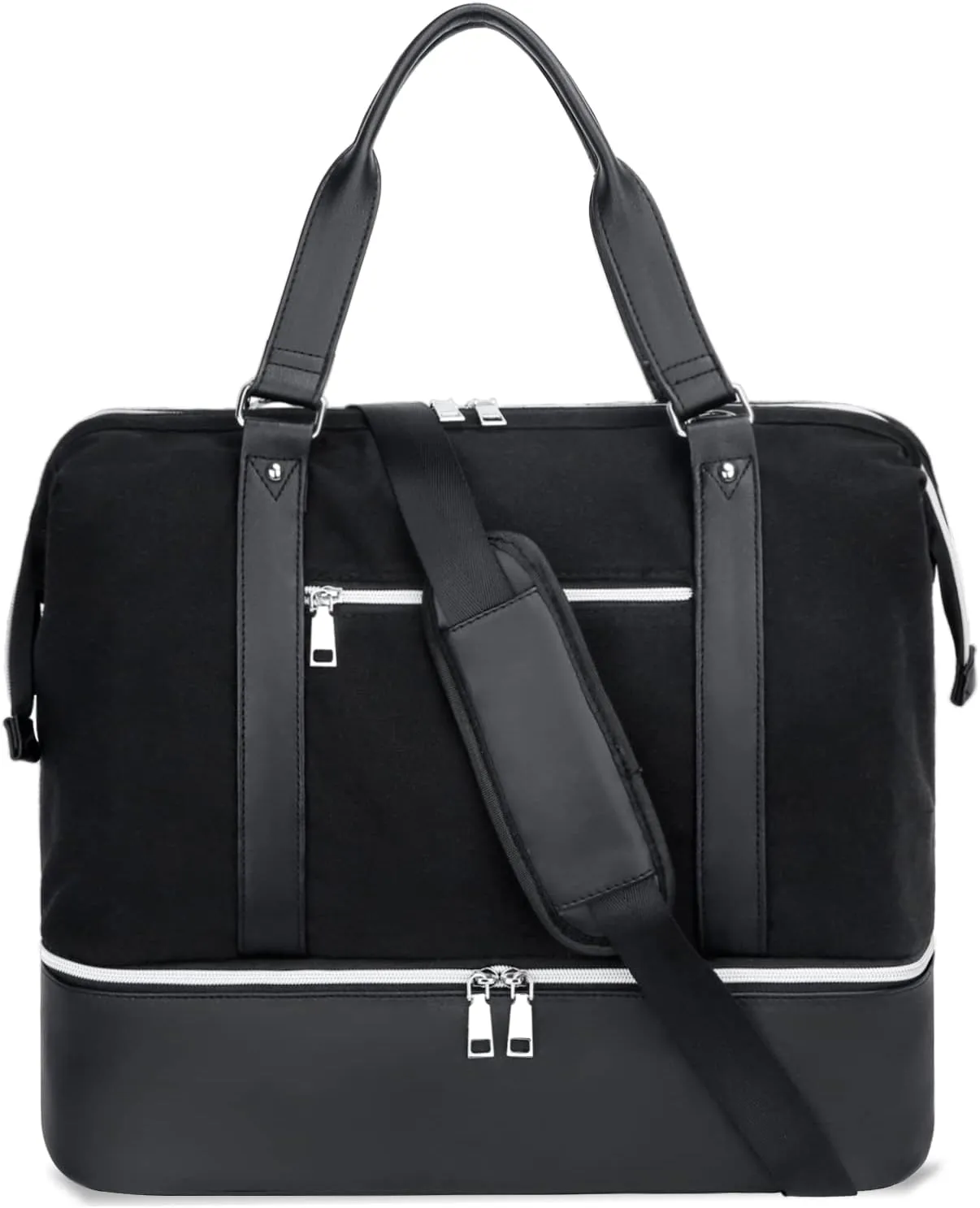 KKXIU Weekender Bags for Women Canvas Overnight Travel Duffel Bags Carry on for Airplanes Tote Bag with Shoe Compartment