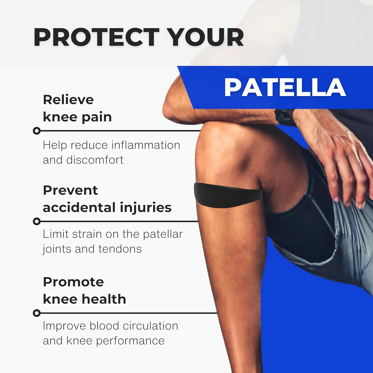 Knee Support Bands, 4 Pack Patella Straps for Tendonitis Knee Pain Relief, Non-Slip Silicone Knee Braces with Travel Bags (Green/Orange)
