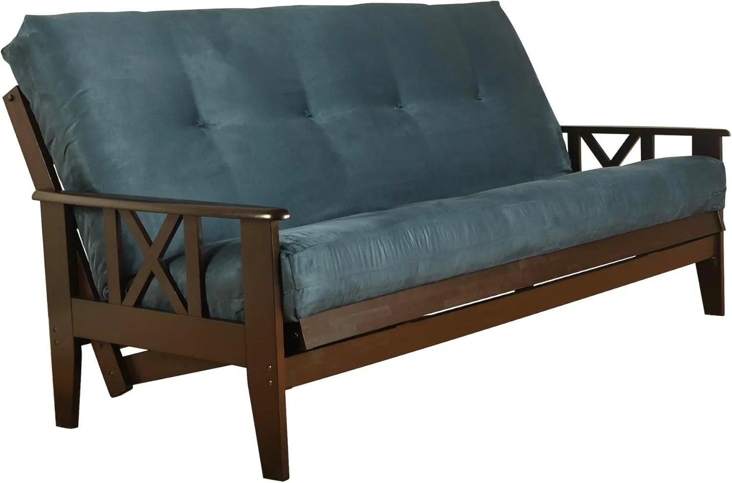 Kodiak Furniture Futon Mattress Only Innerspring Full Size Sleeper Bed Replacement Suede Fabric (Navy)