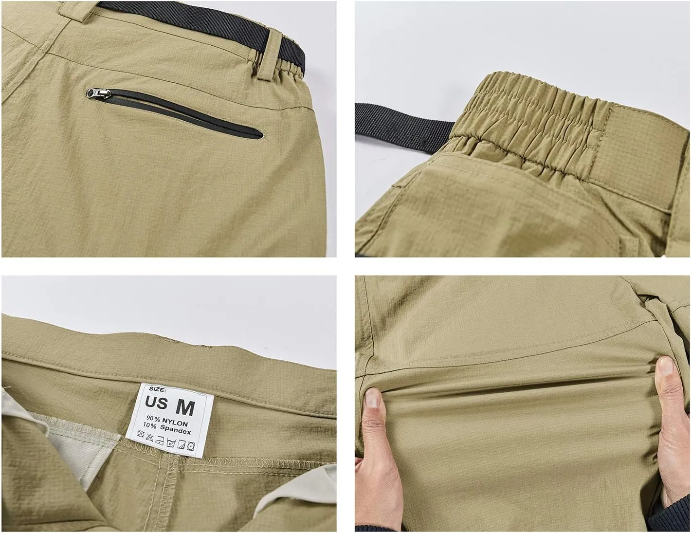 Kolongvangie Men's Outdoor Comfy Lightweight Quick Dry Stretchy Cargo Shorts with Multi Pockets (No Belt)