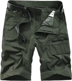 Kolongvangie Men's Outdoor Comfy Lightweight Quick Dry Stretchy Cargo Shorts with Multi Pockets (No Belt)