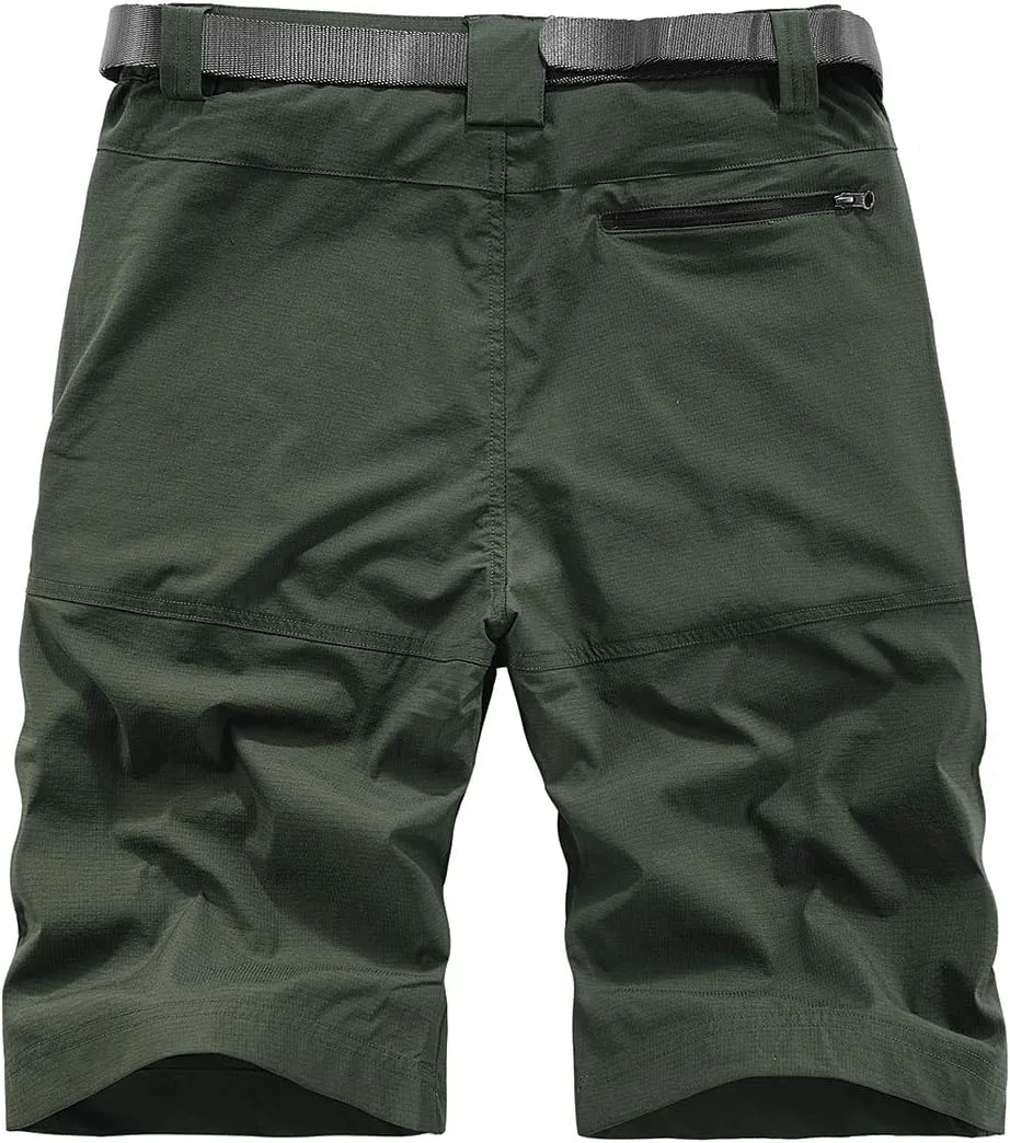Kolongvangie Men's Outdoor Comfy Lightweight Quick Dry Stretchy Cargo Shorts with Multi Pockets (No Belt)