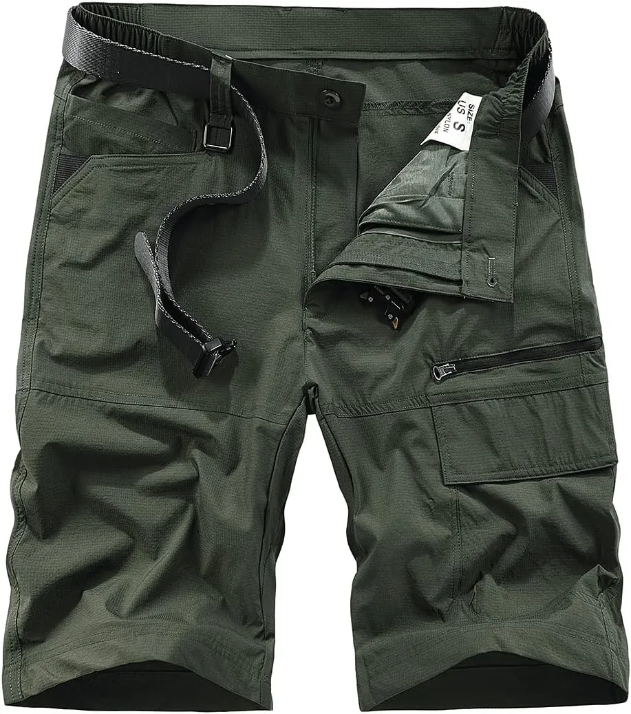 Kolongvangie Men's Outdoor Comfy Lightweight Quick Dry Stretchy Cargo Shorts with Multi Pockets (No Belt)
