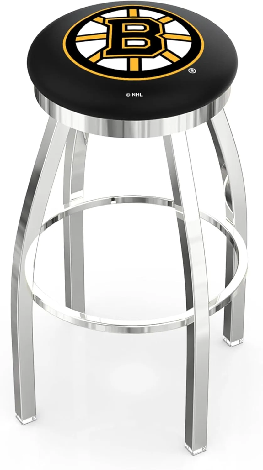 L8C2C Boston Bruins 30" Swivel Bar Stool with Chrome Finish