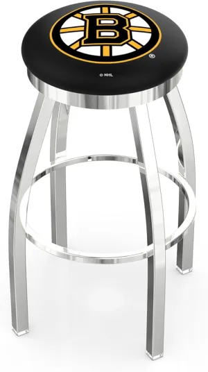 L8C2C Boston Bruins 30" Swivel Bar Stool with Chrome Finish