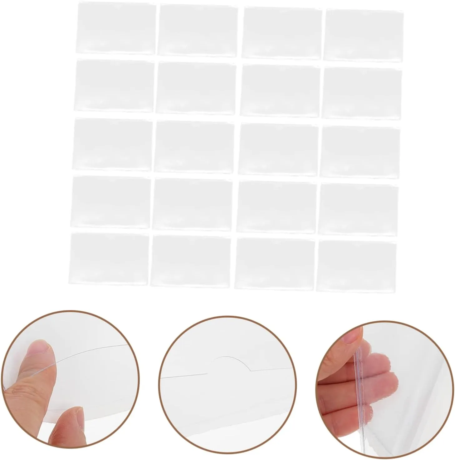 Label Set 30pcs Adhesive Card Bag Label Sleeves Material Card Cover for Office School Travel