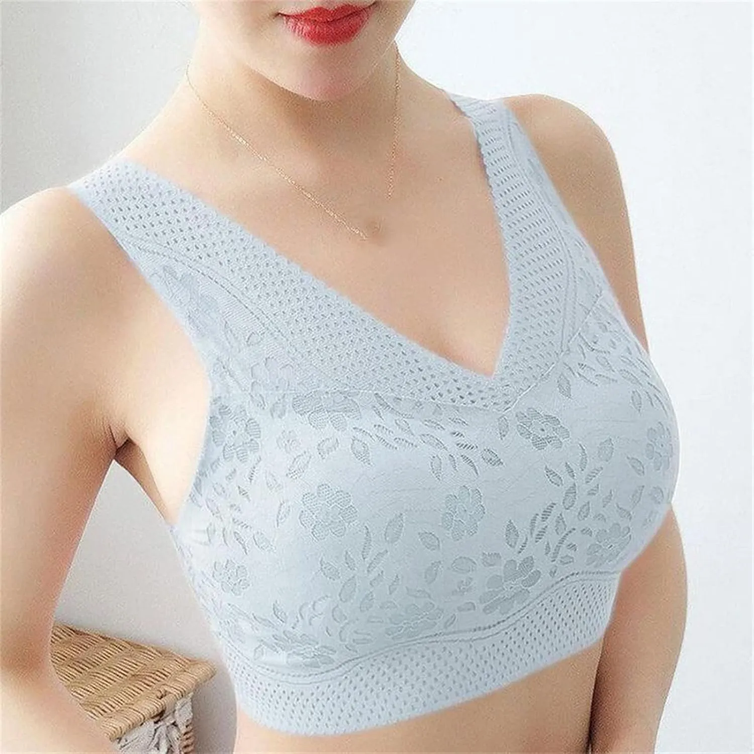 Lace Wireless Bra for Women Full Coverage Adjustable Straps Soft Cup Comfortable Pack of 3