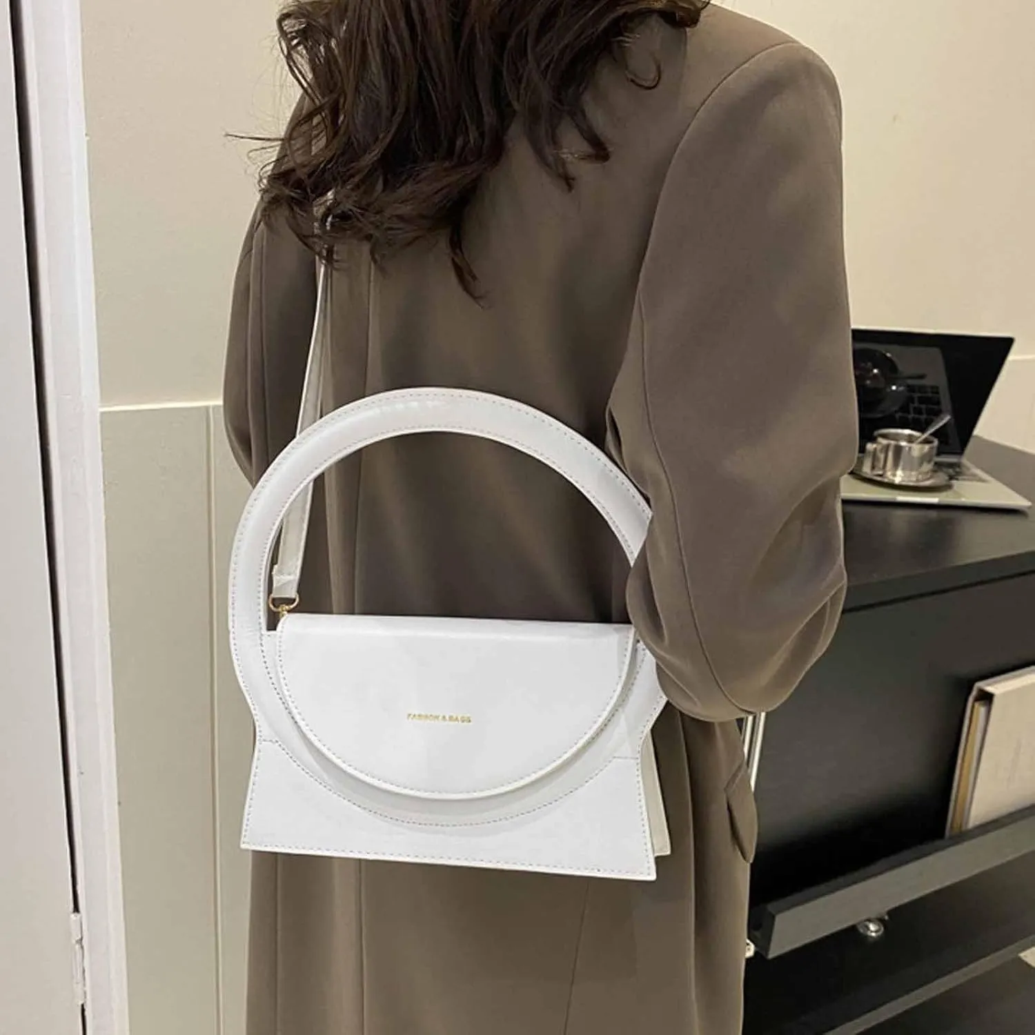 LAPRBY Women's Y2k Retro Top Handle Hobo Bag PU Leather Crossbody Shoulder Bag Handbag Purse Totes Satchels Trendy
