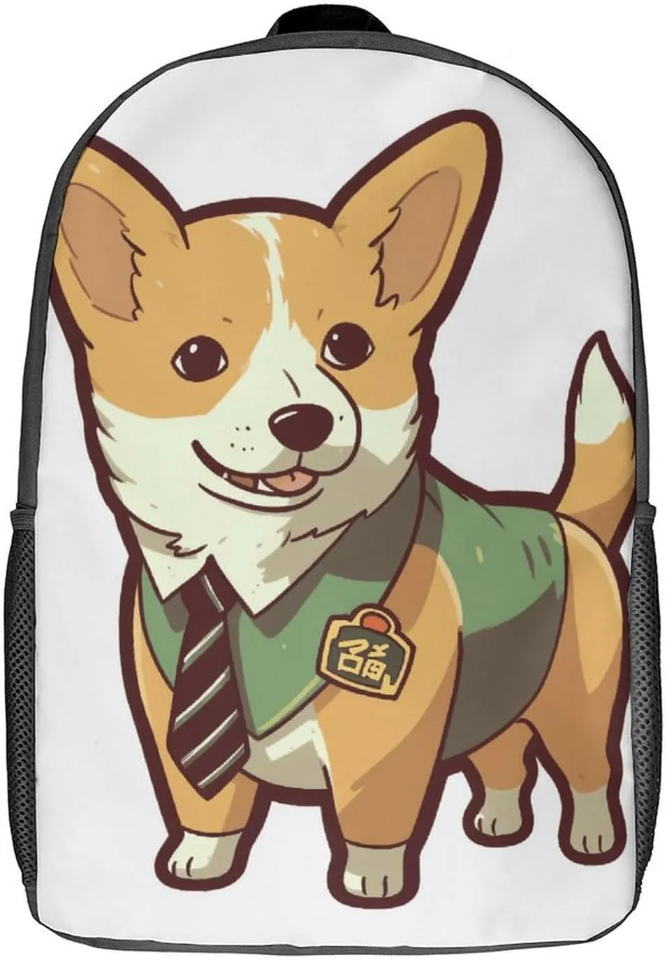 Laptop Backpack for Men 17 Inch Corgi Wearing Tie Work Casual Backpack Lightweight Travel Shoulder Bag